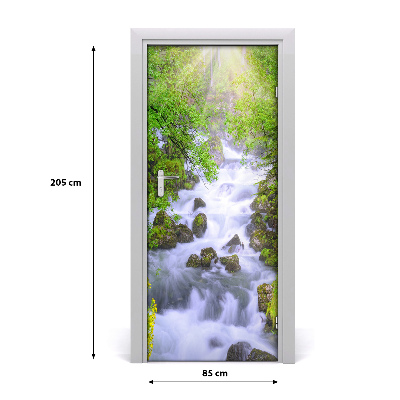 Papel de parede em porta Riacho da montanha