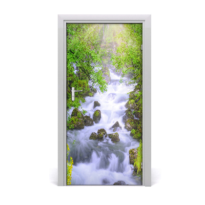 Papel de parede em porta Riacho da montanha