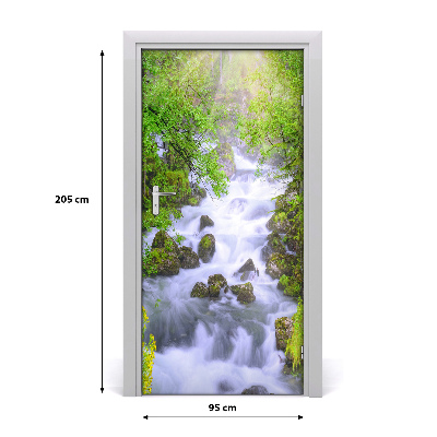 Papel de parede em porta Riacho da montanha