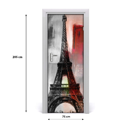 Papel de parede em porta Torre Eiffel