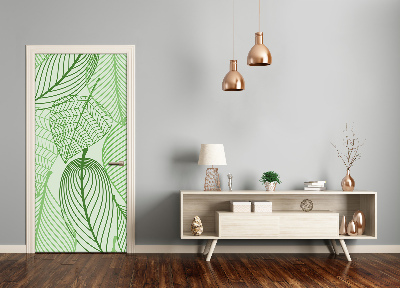 Adesivo em porta Folhas verdes