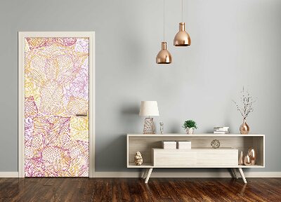 Papel de parede em porta Flores