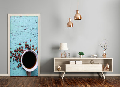 Papel de parede em porta Uma xícara de café