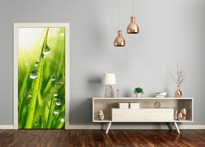 Adesivo em porta Folhas de grama