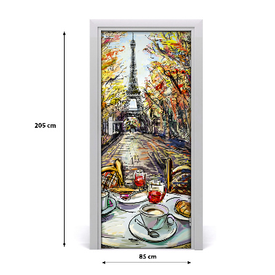 Papel de parede em porta Café da manhã em