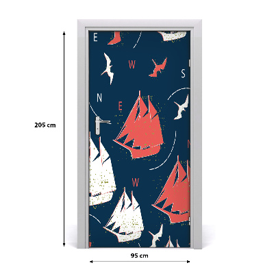 Autocolante para porta Navios aves marinhas