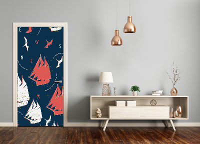 Autocolante para porta Navios aves marinhas