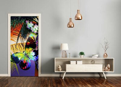 Autocolante para porta Flores coloridas