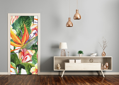 Papel de parede em porta Padrão havaiano