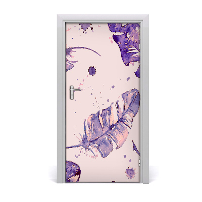 Papel de parede em porta casa Penas