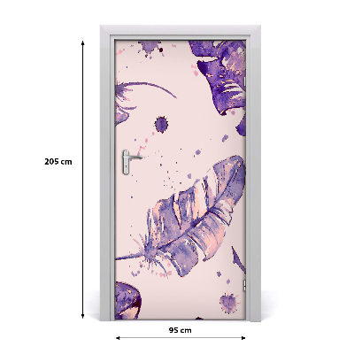 Papel de parede em porta casa Penas