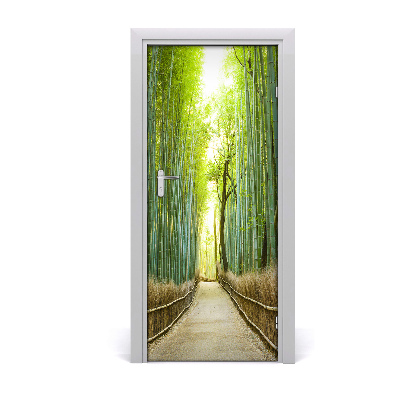 Papel de parede em porta Floresta de bambu