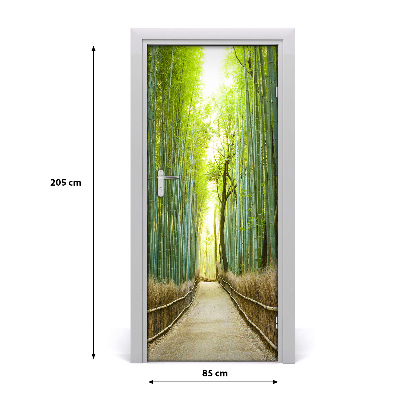 Papel de parede em porta Floresta de bambu
