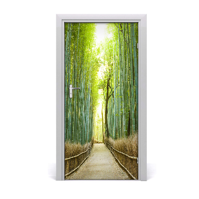 Papel de parede em porta Floresta de bambu