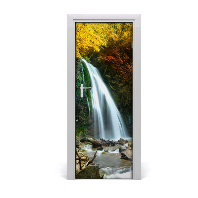 Autocolante para porta Cachoeira na floresta