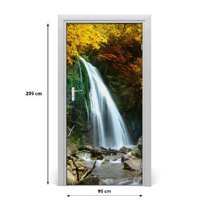Autocolante para porta Cachoeira na floresta