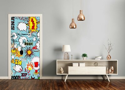 Papel de parede em porta Histórias em quadrinhos