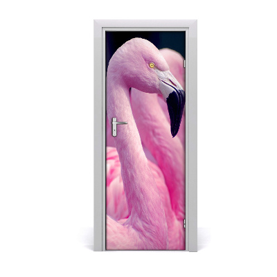 Autocolante para porta Flamingos