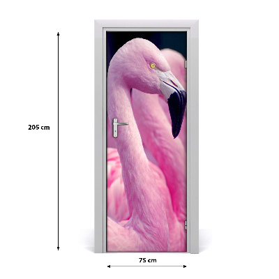 Autocolante para porta Flamingos