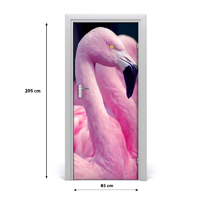 Autocolante para porta Flamingos