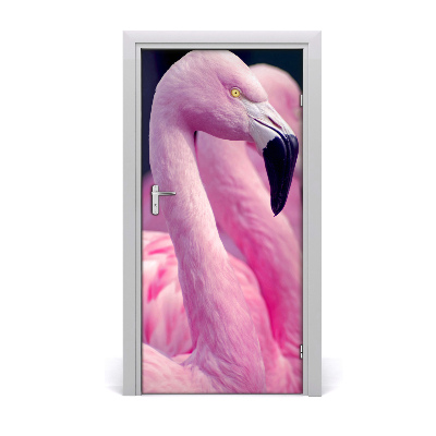 Autocolante para porta Flamingos