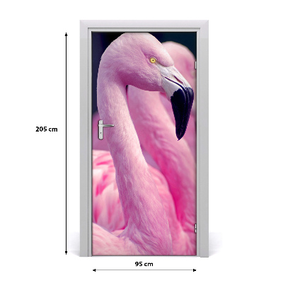 Autocolante para porta Flamingos