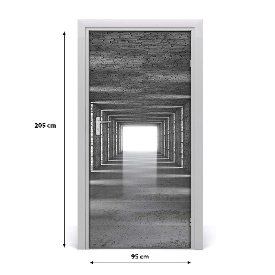 Papel de parede em porta Túnel de tijolos
