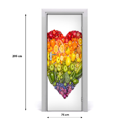 Autocolante para porta Coração de fruta