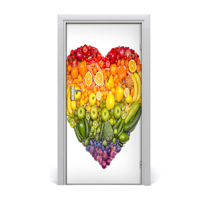 Autocolante para porta Coração de fruta