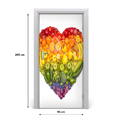 Autocolante para porta Coração de fruta