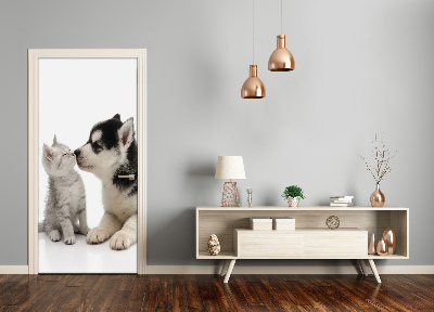 Adesivo em porta Cachorro e gato