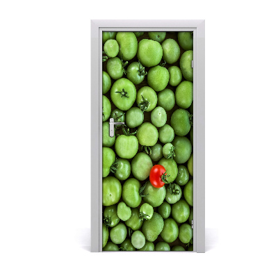 Papel de parede em porta tomate vermelho