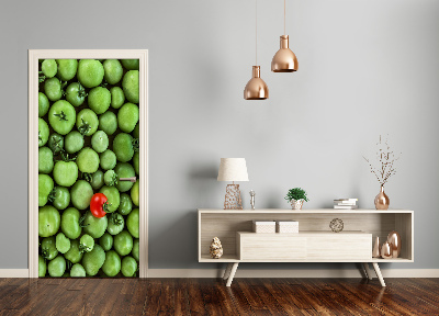 Papel de parede em porta tomate vermelho