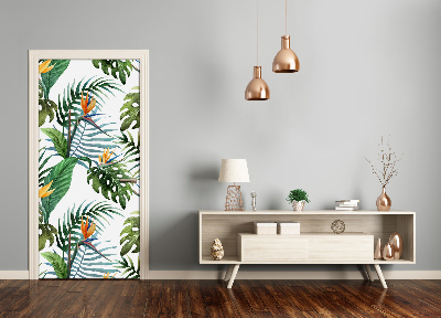 Autocolante para porta Folhas tropicais
