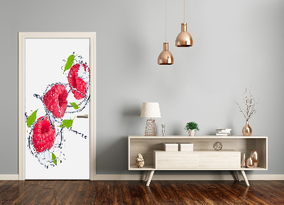 Autocolante para porta Framboesas