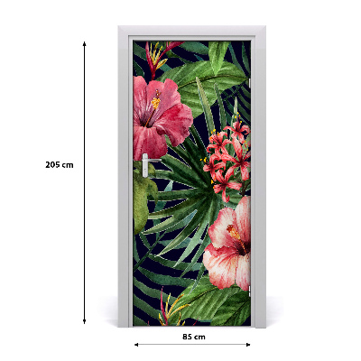 Papel de parede em porta Padrão havaiano