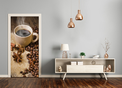 Adesivo em porta Uma xícara de café