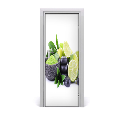 Papel de parede em porta Cítricos e caroços