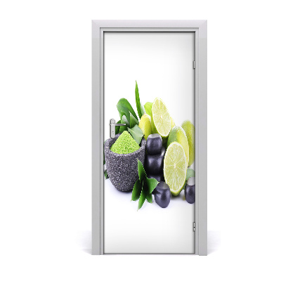 Papel de parede em porta Cítricos e caroços