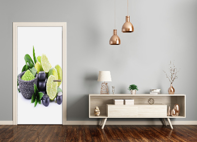 Papel de parede em porta Cítricos e caroços