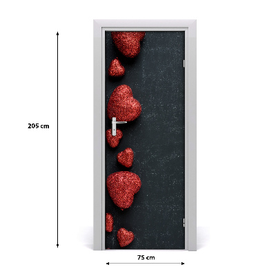 Papel de parede em porta Corações no tabuleiro