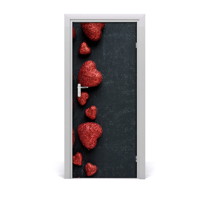 Papel de parede em porta Corações no tabuleiro