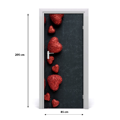 Papel de parede em porta Corações no tabuleiro