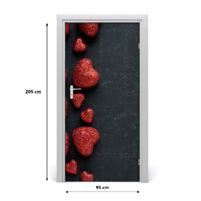 Papel de parede em porta Corações no tabuleiro