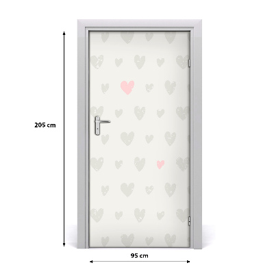Adesivo em porta Fundo de corações