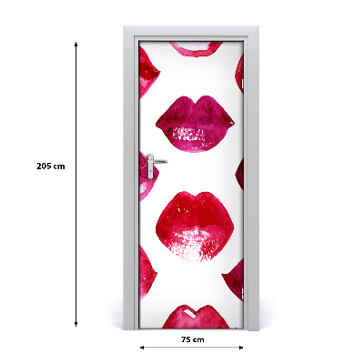 Papel de parede em porta Lábios vermelhos