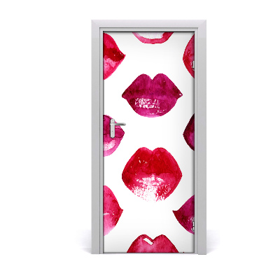 Papel de parede em porta Lábios vermelhos