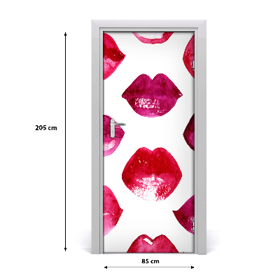 Papel de parede em porta Lábios vermelhos