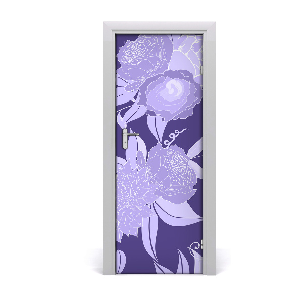 Autocolante para porta Padrão floral