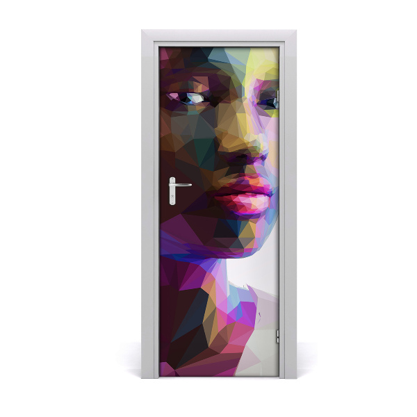 Adesivo em porta Mulher abstrata